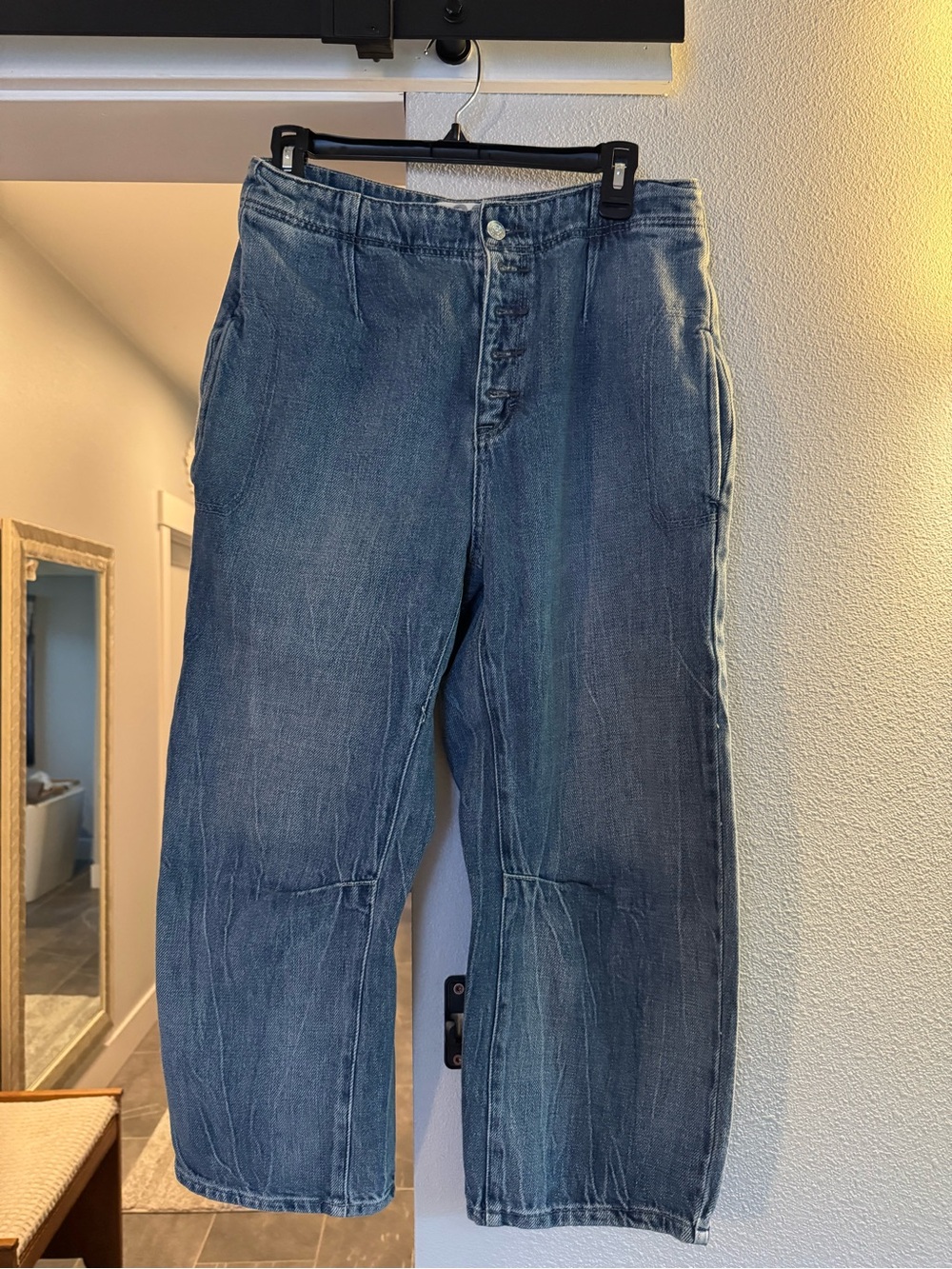 We The Free Relaxed Indigo Blue Women's Button-Fly Jeans